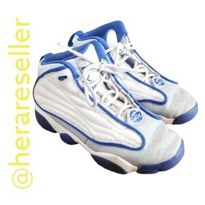 Jordan Pro Strong Kids Shoes size 2Y white and blue